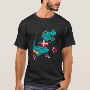 Denmark Dabbing T Rex Dino Danish Soccer Team Dani T-Shirt