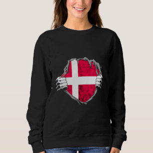 Denmark Danes Chest Danish Pride Danmark Roots Sweatshirt