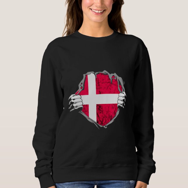 Denmark Danes Chest Danish Pride Danmark Roots Sweatshirt (Front)