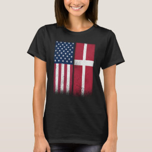 Denmark Danish American Flags Proud USA Denmark T-Shirt