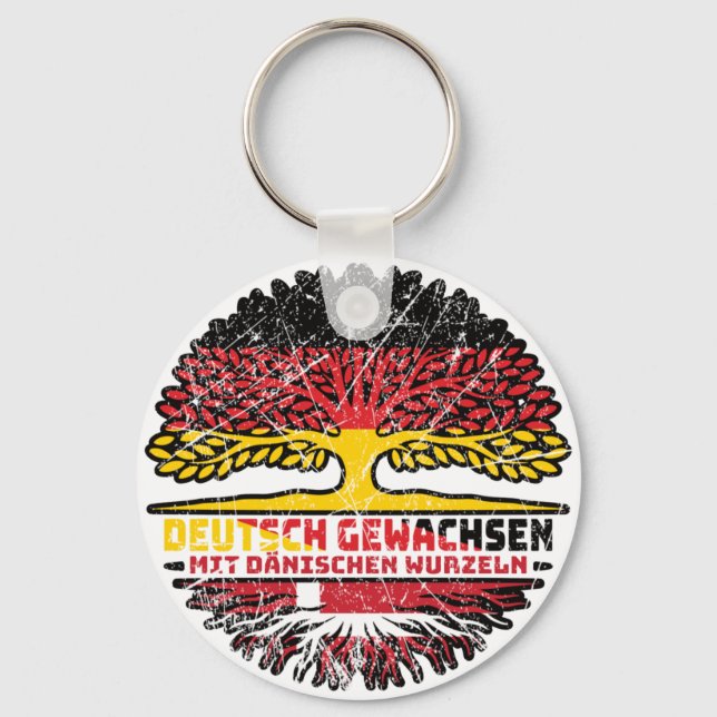 Denmark Danish Deutsch Baum Wurzel Key Ring (Front)