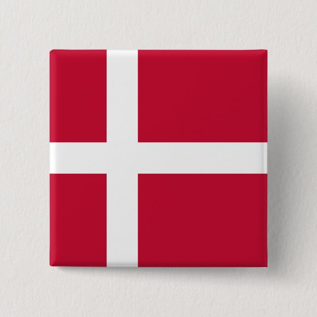 Denmark (Danish) Flag 15 Cm Square Badge (Front)