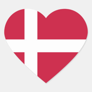 Denmark (Danish) Flag Heart Sticker