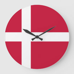 Denmark (Danish) Flag Large Clock