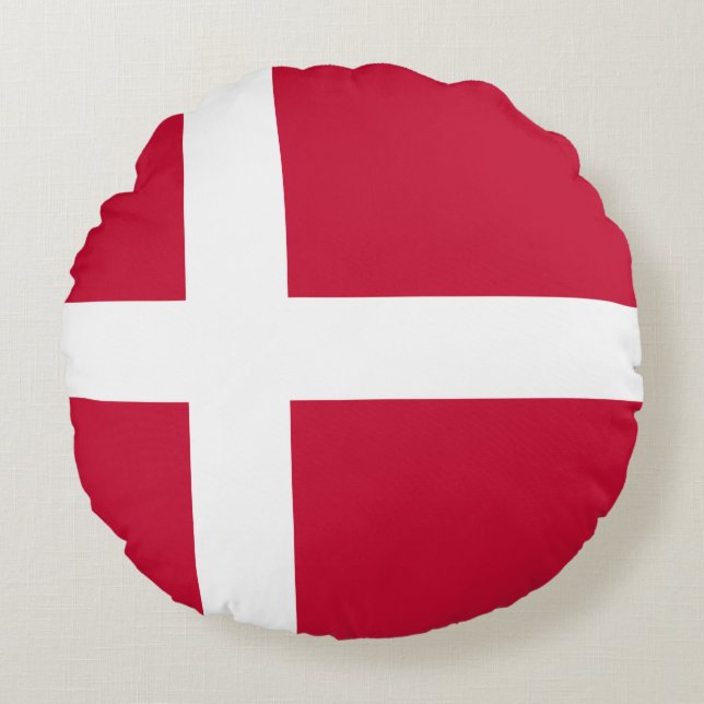 Denmark (Danish) Flag Round Cushion (Front)
