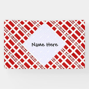 Denmark Danish Flag Tiled Personalised Banner