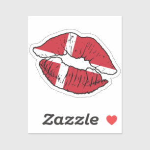 Denmark Danish Lipstick Love Flag