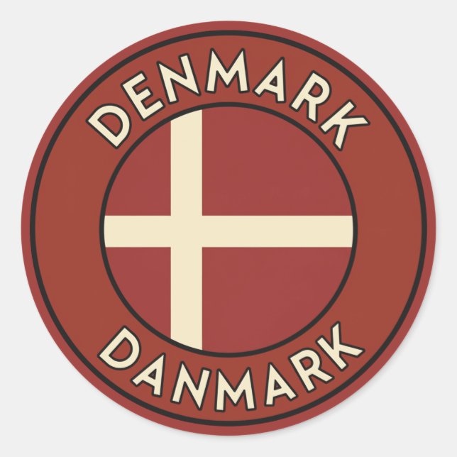 Denmark Danmark  Classic Round Sticker (Front)