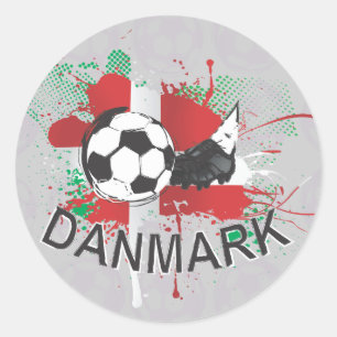 Denmark Danmark football and soccer cleat design Classic Round Sticker