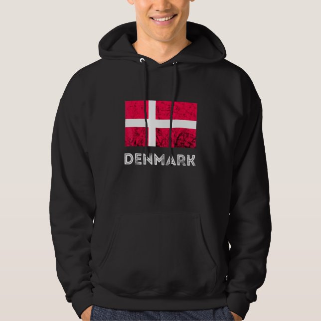 Denmark Dannebrog Danish Flag Dansk Roots Danish P Hoodie (Front)