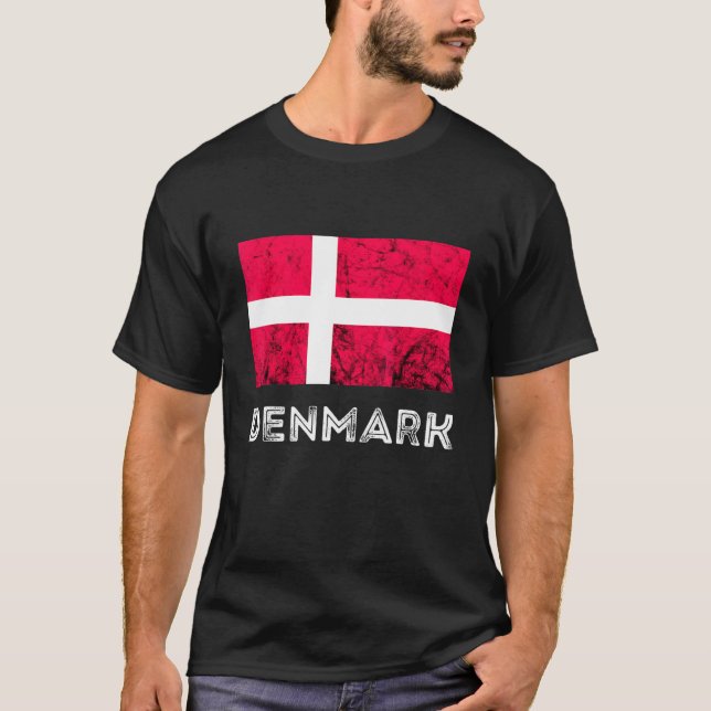 Denmark Dannebrog Danish Flag Dansk Roots Danish P T-Shirt (Front)