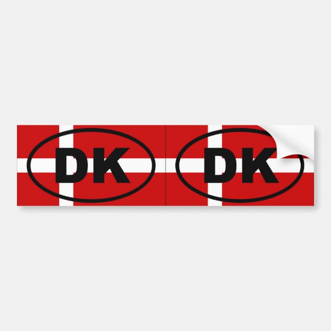 Denmark - DK - European oval Bumper Sticker (Front)