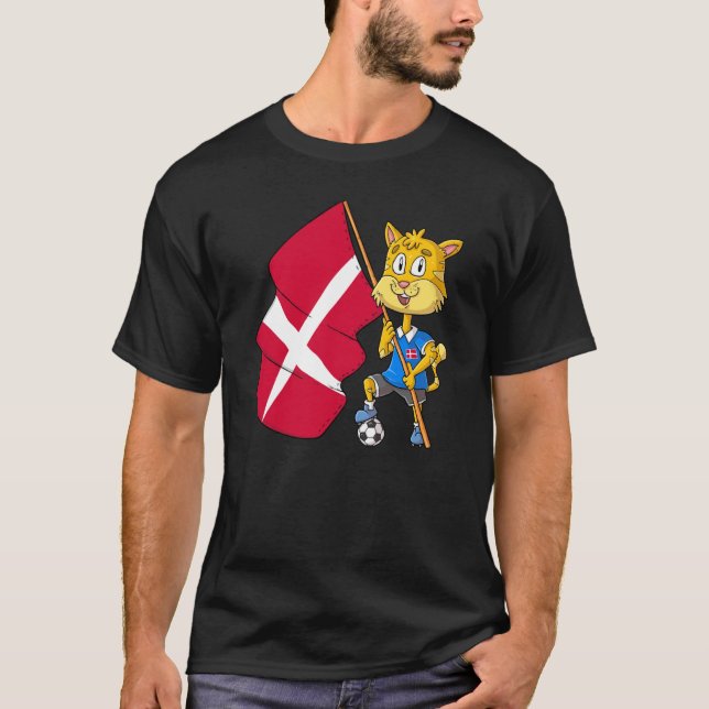 Denmark Fan Cat T-Shirt (Front)