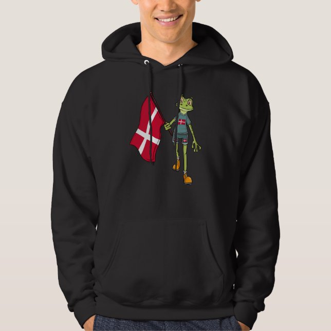 Denmark Fan Frog Hoodie (Front)