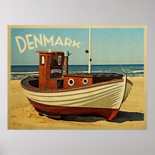 Denmark Fishing Boat Poster