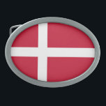 Denmark Flag Belt Buckle<br><div class="desc">Patriotic flag of Denmark.</div>