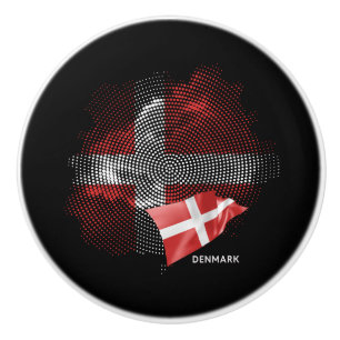 Denmark flag ceramic knob