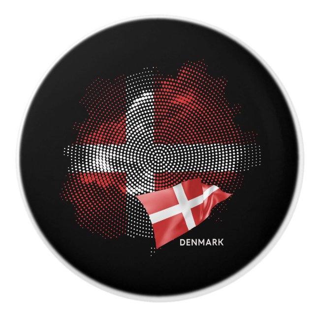 Denmark flag ceramic knob (Front)