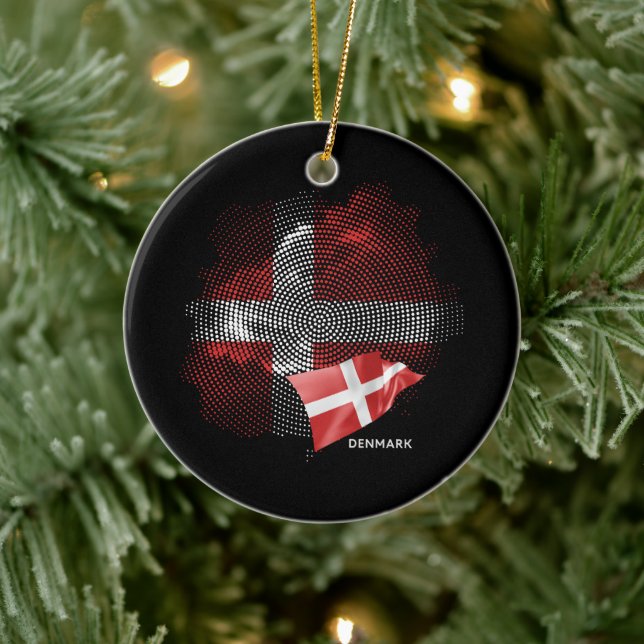 Denmark flag ceramic ornament (Tree)