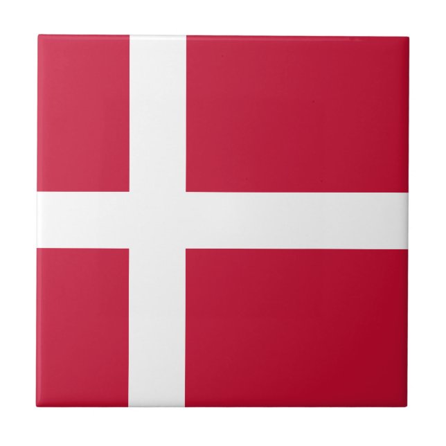 Denmark Flag Ceramic Tile (Front)