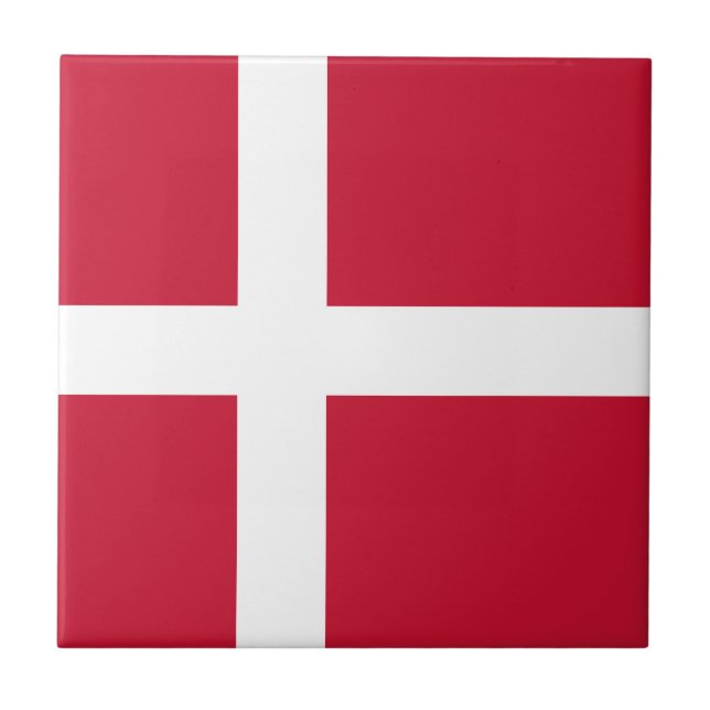 Denmark Flag Ceramic Tile (Front)