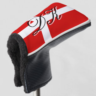 Denmark flag custom name golf head putter cover