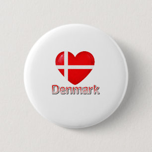 Denmark Flag Cutout 6 Cm Round Badge