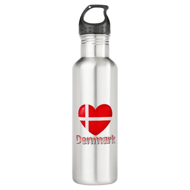 Denmark Flag Cutout 710 Ml Water Bottle (Front)