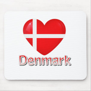 Denmark Flag Cutout Mouse Pad