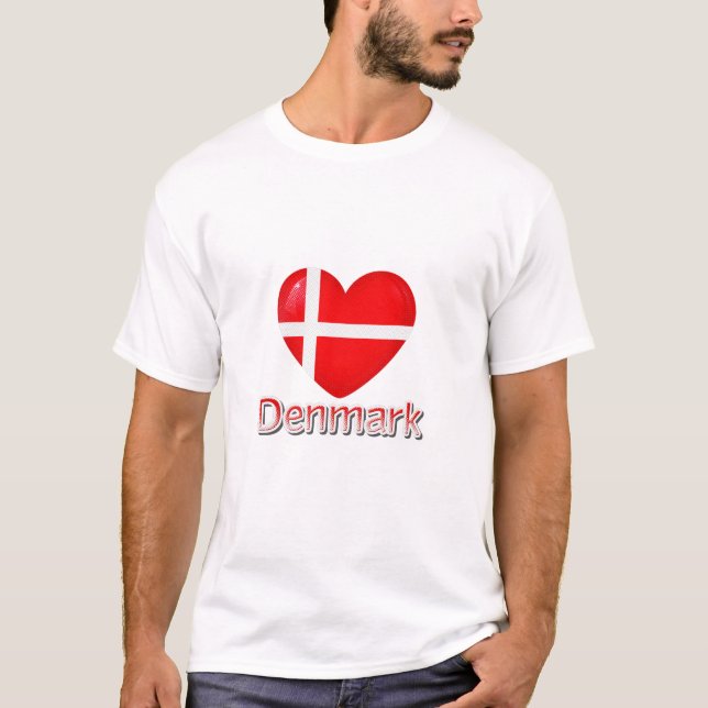 Denmark Flag Cutout T-Shirt (Front)