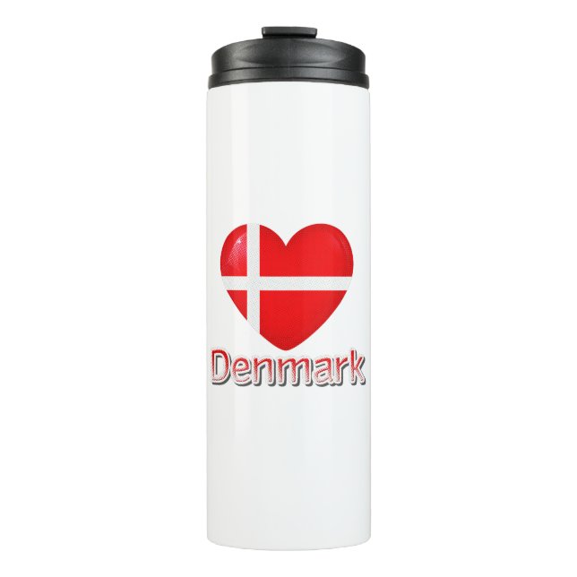 Denmark Flag Cutout Thermal Tumbler (Front)