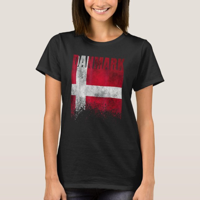 Denmark Flag  Danish Flag  Scandinavian Viking T-Shirt (Front)