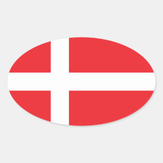 DENMARK FLAG DANNEBROG OVAL STICKER