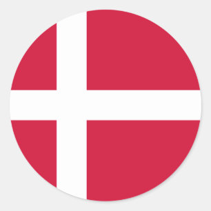Denmark Flag Design Classic Round Sticker