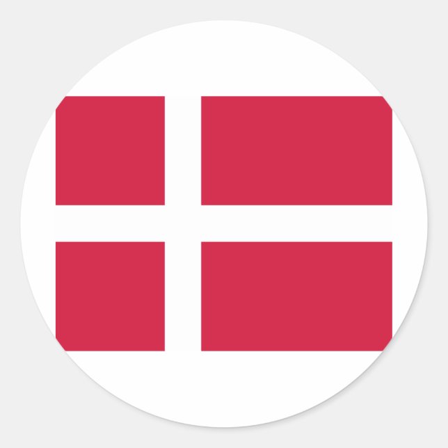 Denmark Flag Design Classic Round Sticker (Front)