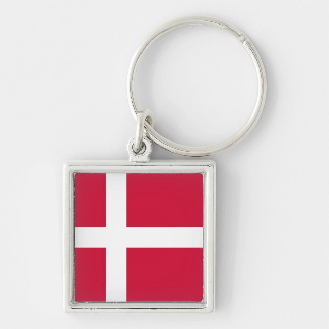 Denmark Flag DK Key Ring (Front)