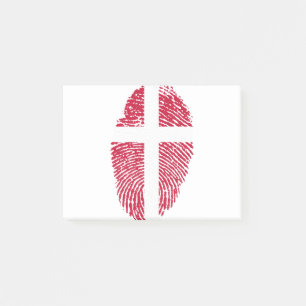 Denmark Flag Fingerprint Country Pride Post-it Notes