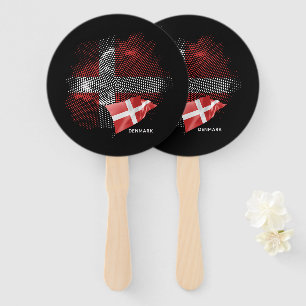 Denmark flag hand fan