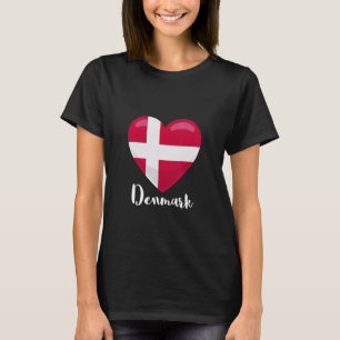 Denmark Flag Heart Dansk Proud Danmark Roots Danis T-Shirt