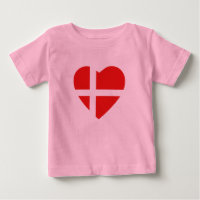 Denmark Flag Heart T-Shirt