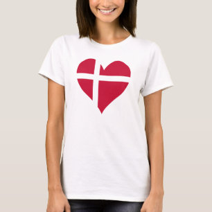Denmark Flag Heart T-Shirt