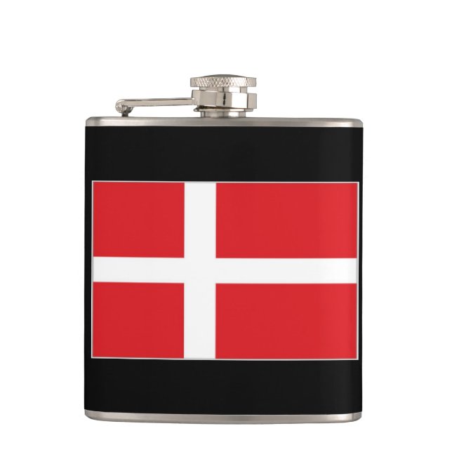 Denmark Flag Hip Flask (Front)
