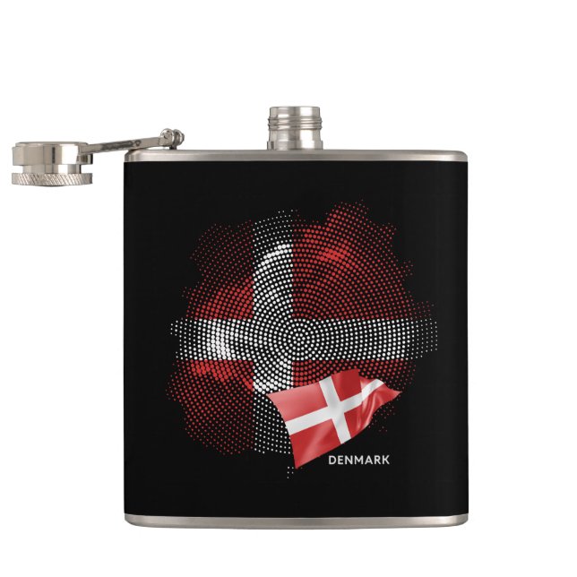 Denmark flag hip flask (Opened)