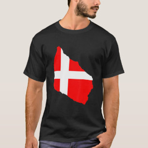 Denmark flag in Bornholm outline Bornholm T-Shirt