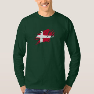 Denmark Flag Inside Me, scandinavia Claw Mark T-Shirt