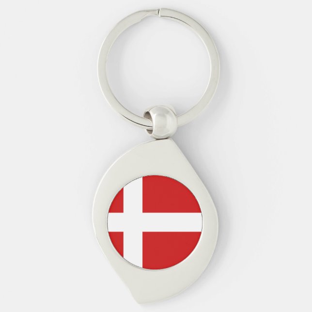 Denmark Flag Key Ring (Front)