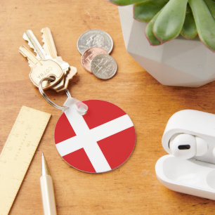 Denmark flag key ring