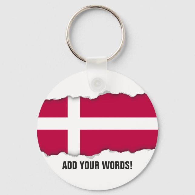 Denmark flag key ring (Front)