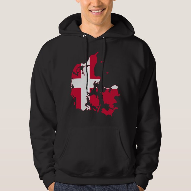 Denmark Flag map DK Hoodie (Front)