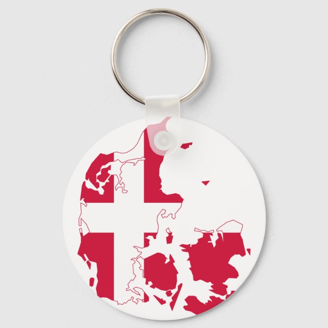 Denmark Flag map DK Key Ring (Front)